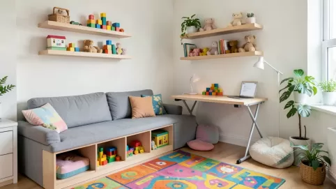 Kawalerka z dzieckiem aranżacje